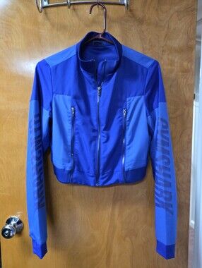 Gymshark Women's Blue Turbo Track Cropped Jacket S RARE